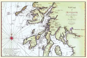 British Coastal Surveys PORTFOLIO Collection: Early Coastal Survey Map of The West Coast of Scotland 1796