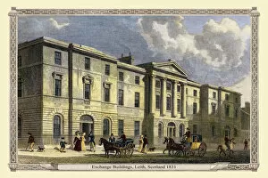 19th & 18th Century UK City Views PORTFOLIO Gallery: Exchange Buildings, Leath, near Edinburgh Scotland 1831