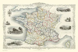 Maps of France PORTFOLIO Collection: France 1851