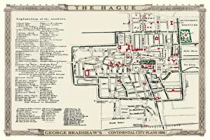Europe City Plan Collection: George Bradshaws Plan of The Hague, Netherlands1896