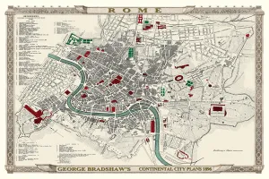 Trending: George Bradshaws Plan of Rome, Italy 1896