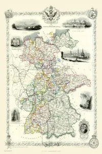 Maps of Germany PORTFOLIO Collection: Germany 1851