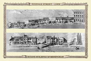 Old English City Views Collection: Houses on Pinfold Street Birmingham 1830