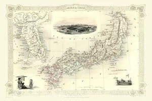 Tallis Map Gallery: Japan & Korea 1851