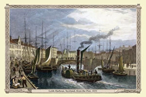 19th & 18th Century UK City Views PORTFOLIO Gallery: Leith Harbour near Edinburgh Scotland, from the Pier 1831