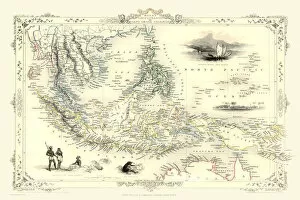 Tallis Map Collection: Malay Archipelago, or East India Islands 1851