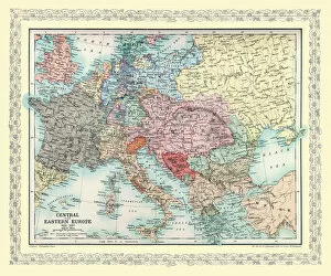 Europe Gallery: Map of Central Europe and Eastern Europe as it appeared between AD 1863 and AD 1897