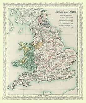 Map of England and Wales as it appeared in the Reign of Edward I