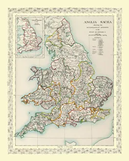 Map of England and Wales showing the Ecclesiastical Divisions in the reign of Edward I