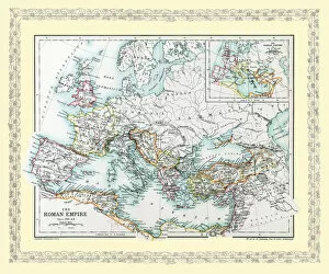 Map Of Europe Gallery: Map of Europe as it appeared in Roman Times circa AD 350