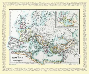 : Map of Europe as it appeared in Roman Times circa AD 350
