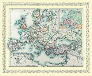 Europe Map Collection: Map of Europe showing how it appeared at the time of the Restoration of the Empire in the Wwest by