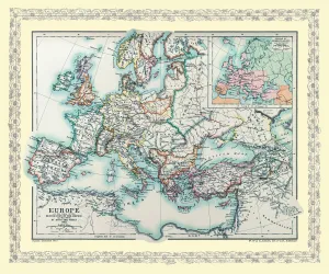 Map of Europe showing how it appeared at the time of the Restoration of the Empire in the Wwest by Otto The Great AD 962