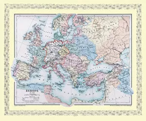 Old Maps of Europe and Small Islands of Europe PORTFOLIO Collection: Map of Europe showing how it appeared in the year AD 1360