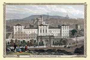 Edinburgh Collection: The New Jail from Calton Hill, Edinburgh 1831