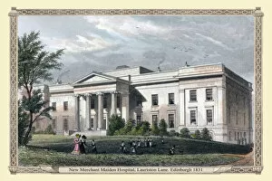 19th & 18th Century UK City Views PORTFOLIO Collection: New Merchant Maiden Hospital, Lauriston Lane. Edinburgh 1831