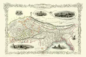 Maps of Countries in Asia PORTFOLIO Collection: Northern India 1851