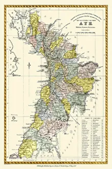Scottish County Map Gallery: Old County Map of Ayr Scotland 1847 by A&C Black