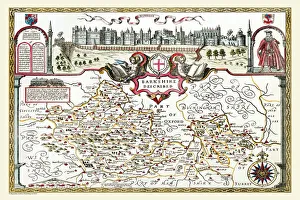 Old County Map of Berkshire 1611 by John Speed