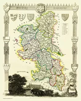England and Counties PORTFOLIO Collection: Old County Map of Buckinghamshire 1836 by Thomas Moule