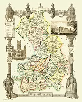 England and Counties PORTFOLIO Gallery: Old County Map of Cambridgeshire 1836 by Thomas Moule