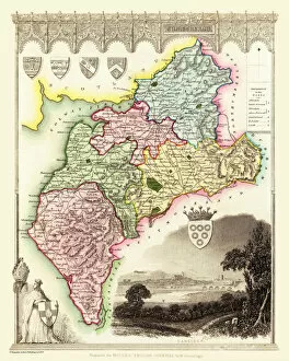 Thomas Moule Collection: Old County Map of Cumberland 1836 by Thomas Moule
