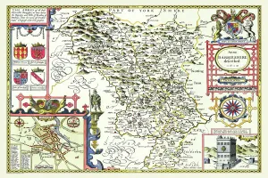 Trending: Old County Map of Derbyshire 1611 by John Speed