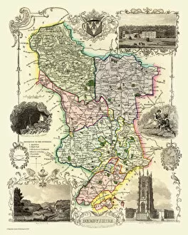 Thomas Moule Gallery: Old County Map of Derbyshire 1836 by Thomas Moule
