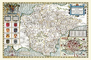 Old County Map of Devonshire 1611 by John Speed