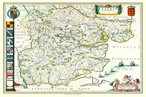 Blaeu Family Gallery: Old County Map of Essex 1648 by Johan Blaeu from the Atlas Novus