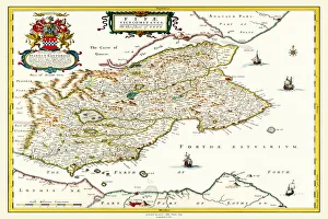 old county map fife 1654 johan blaeu atlas novus