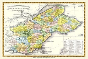 County Map Of Scotland Gallery: Old County Map of Fife and Kinross Scotland 1847 by A&C Black