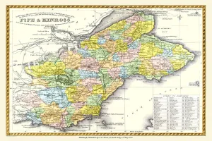 Scottish County Map Gallery: Old County Map of Fife and Kinross Scotland 1847 by A&C Black