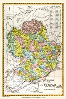 Scottish County Map Gallery: Old County Map of Forfar Scotland 1847 by A&C Black