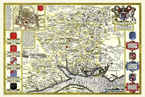 John Speed Map Gallery: Old County Map of Hampshire 1611 by John Speed
