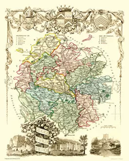 : Old County Map of Herefordshire 1836 by Thomas Moule
