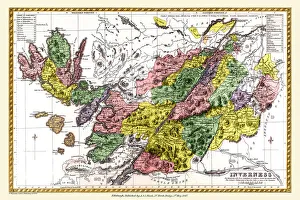 Scottish County Map Gallery: Old County Map of Inverness Scotland 1847 by A&C Black