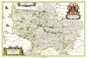 County Map Of Scotland Gallery: Old County Map of Kyle and Mid Ayrshire 1654 by johan Blaeu from the Atlas Novus