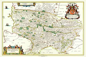 Scottish County Map Gallery: Old County Map of Kyle and Mid Ayrshire 1654 by johan Blaeu from the Atlas Novus