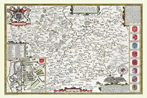 County Map Gallery: Old County Map of Leicestershire 1611 by John Speed