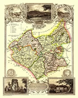 Moule Map Gallery: Old County Map of Leicestershire 1836 by Thomas Moule