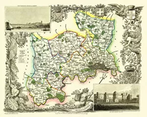 Old Moule Map Collection: Old County Map of Middlesex 1836 by Thomas Moule