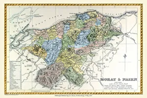 Scottish County Map Gallery: Old County Map of Moray and Nairn Scotland 1847 by A&C Black