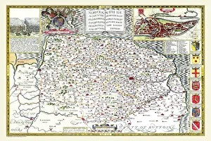 Old County Map of Norfolk 1611 by John Speed