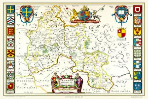 England and Counties PORTFOLIO Collection: Old County Map of Oxfordshire 1648 by Johan Blaeu from the Atlas Novus