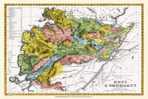 Scottish County Map Gallery: Old County Map of Ross and Cromarty Scotland 1847 by A&C Black
