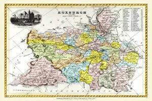 A And C Black Gallery: Old County Map of Roxburgh Scotland 1847 by A&C Black