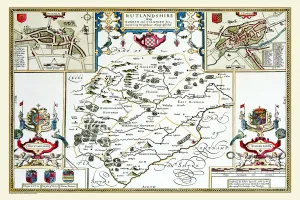 Speed Map Prints: Old County Map of Rutlandshire 1611 by John Speed