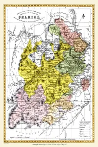 Scottish County Map Gallery: Old County Map of Selkirk Scotland 1847 by A&C Black
