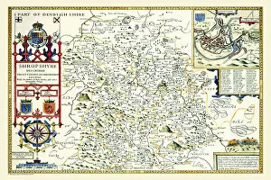 John Speed Map Gallery: Old County Map of Shropshire 1611 by John Speed